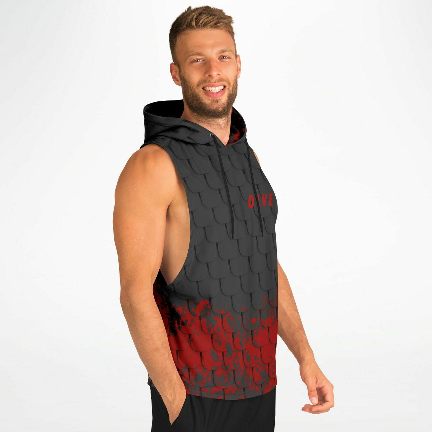 Red Diver Armhole Hoodie