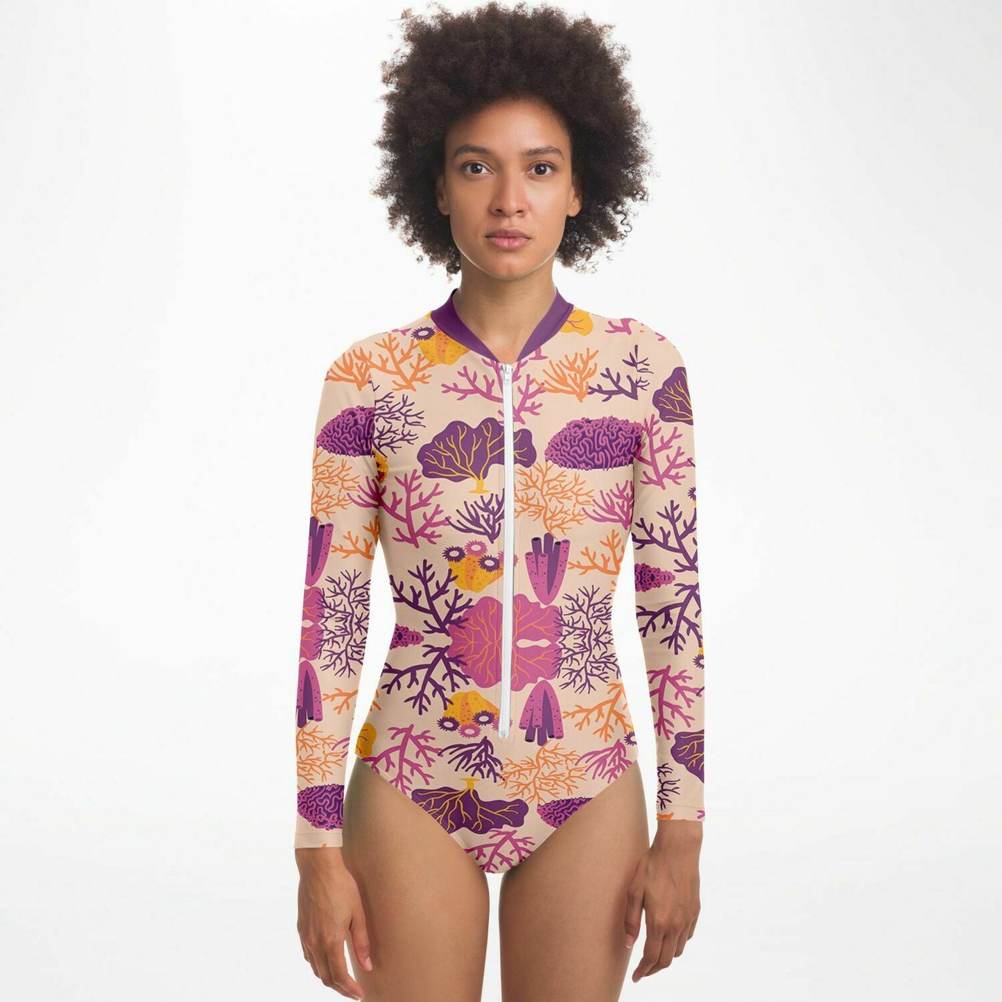 Coral Bodysuit Long Sleeve
