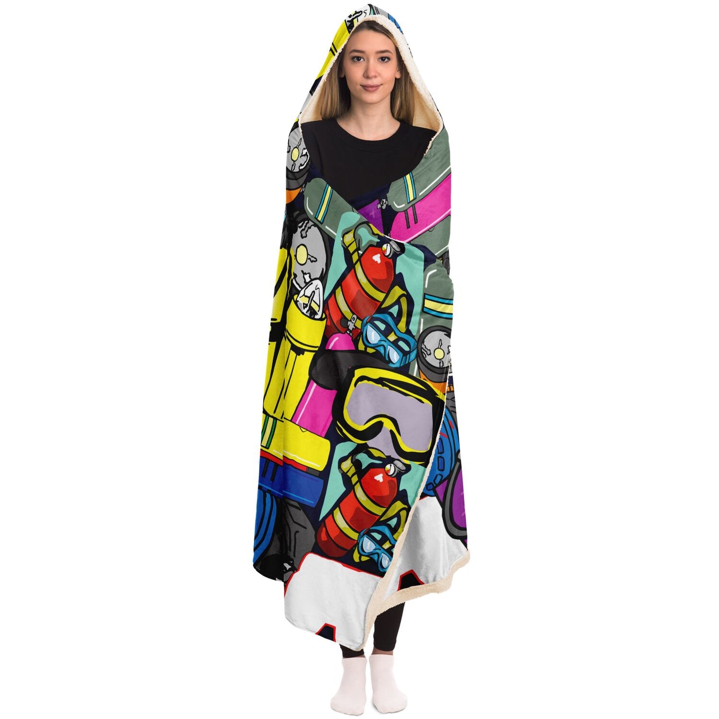 Scuba Pop Art Hooded Blanket