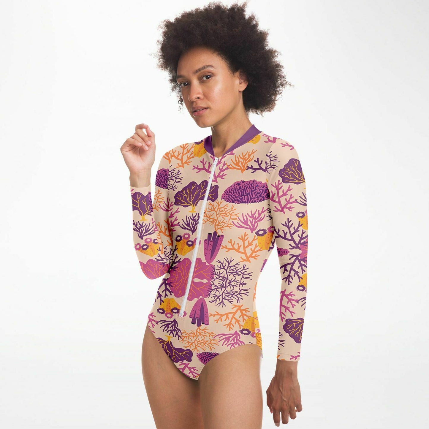 Coral Bodysuit Long Sleeve