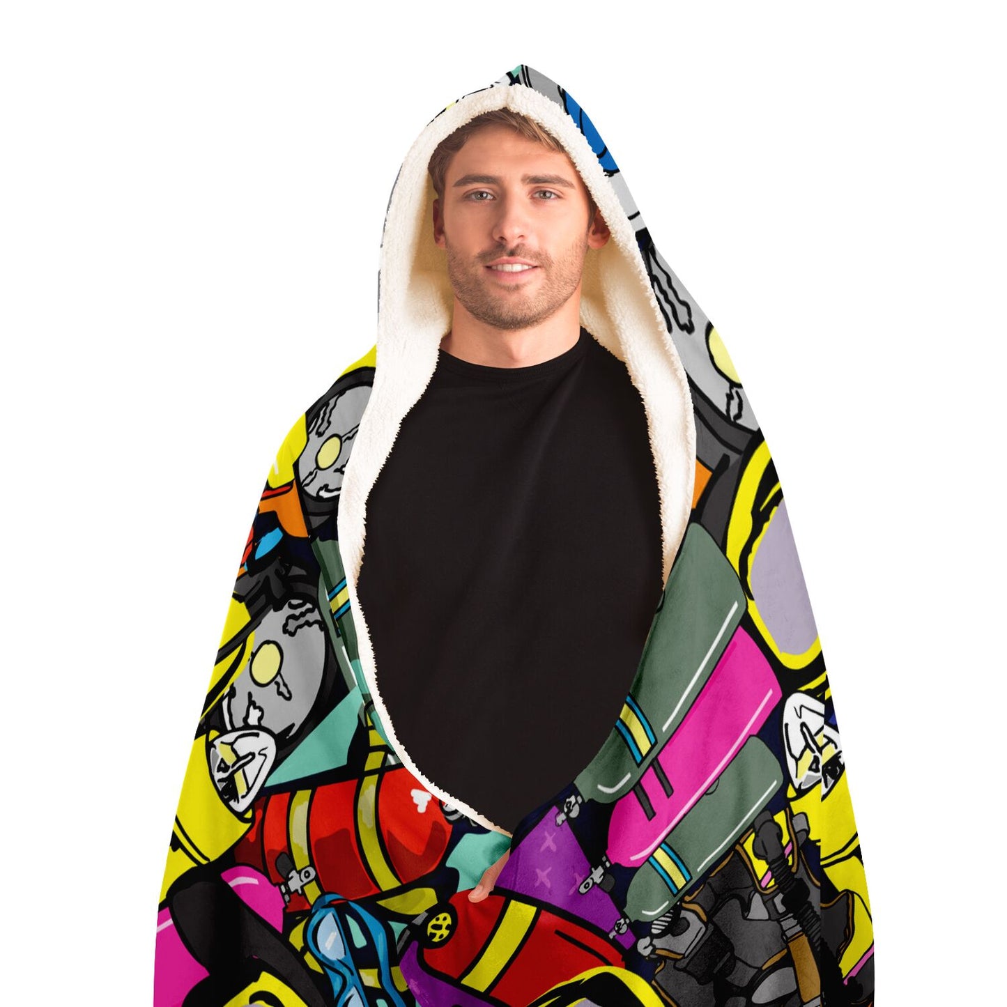 Scuba Pop Art Hooded Blanket