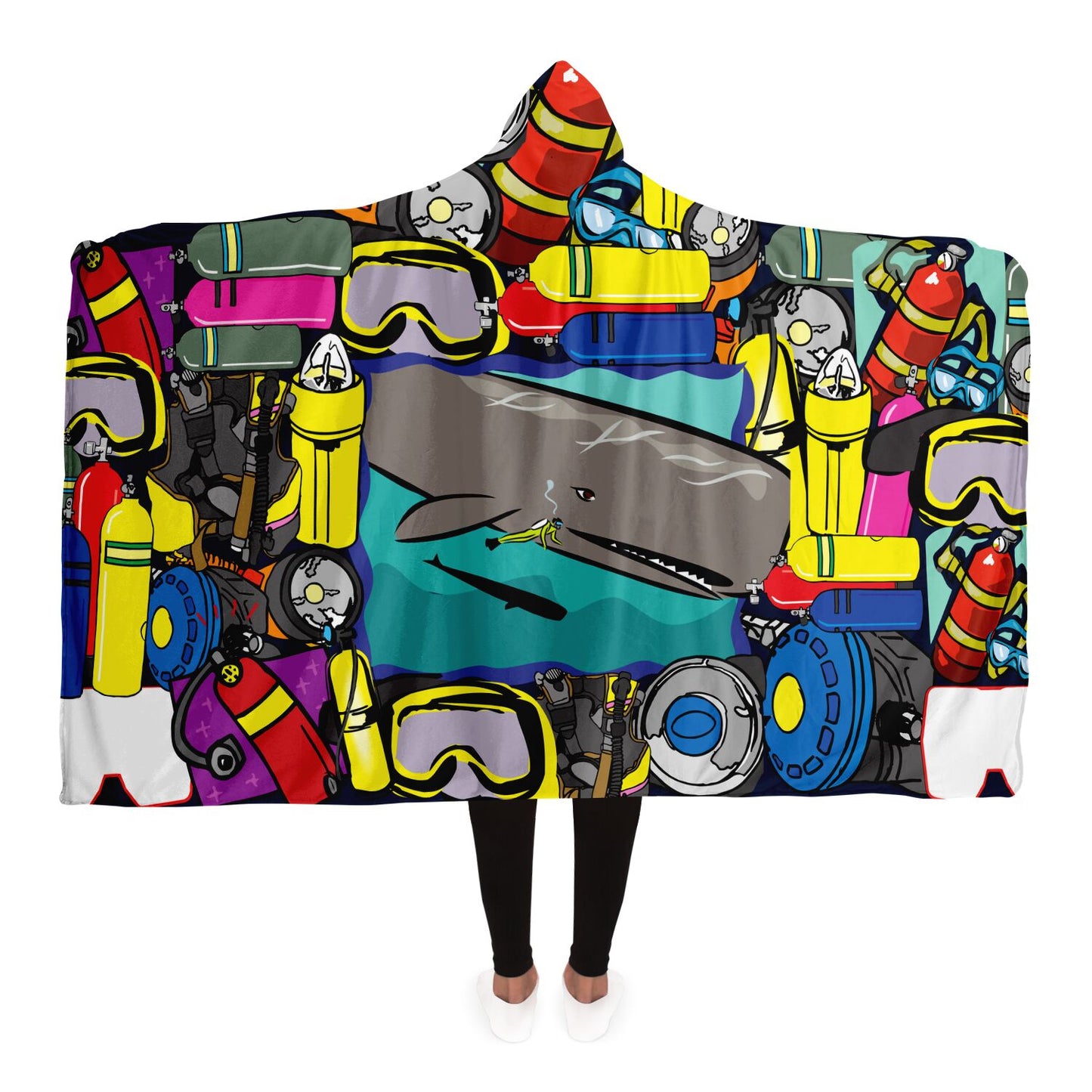 Scuba Pop Art Hooded Blanket