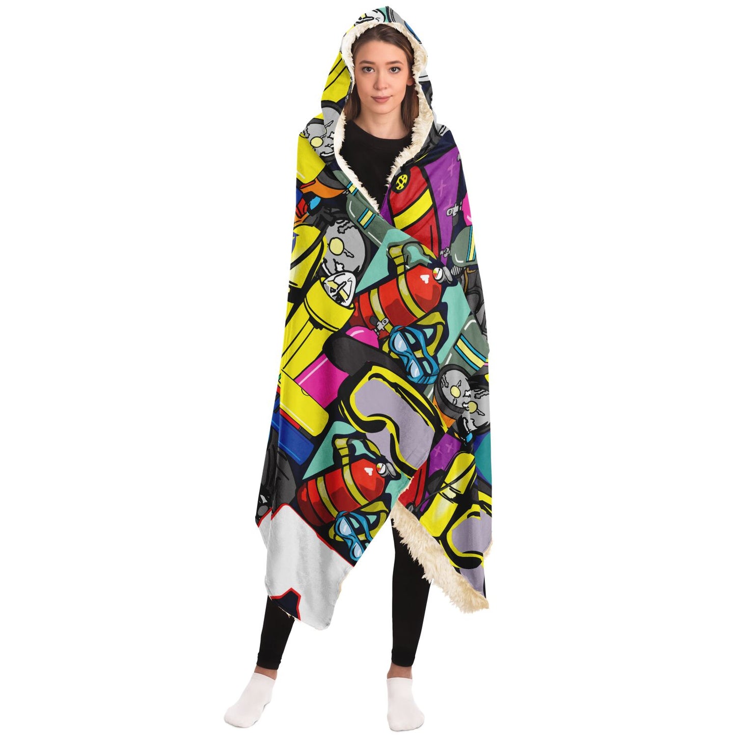 Scuba Pop Art Hooded Blanket