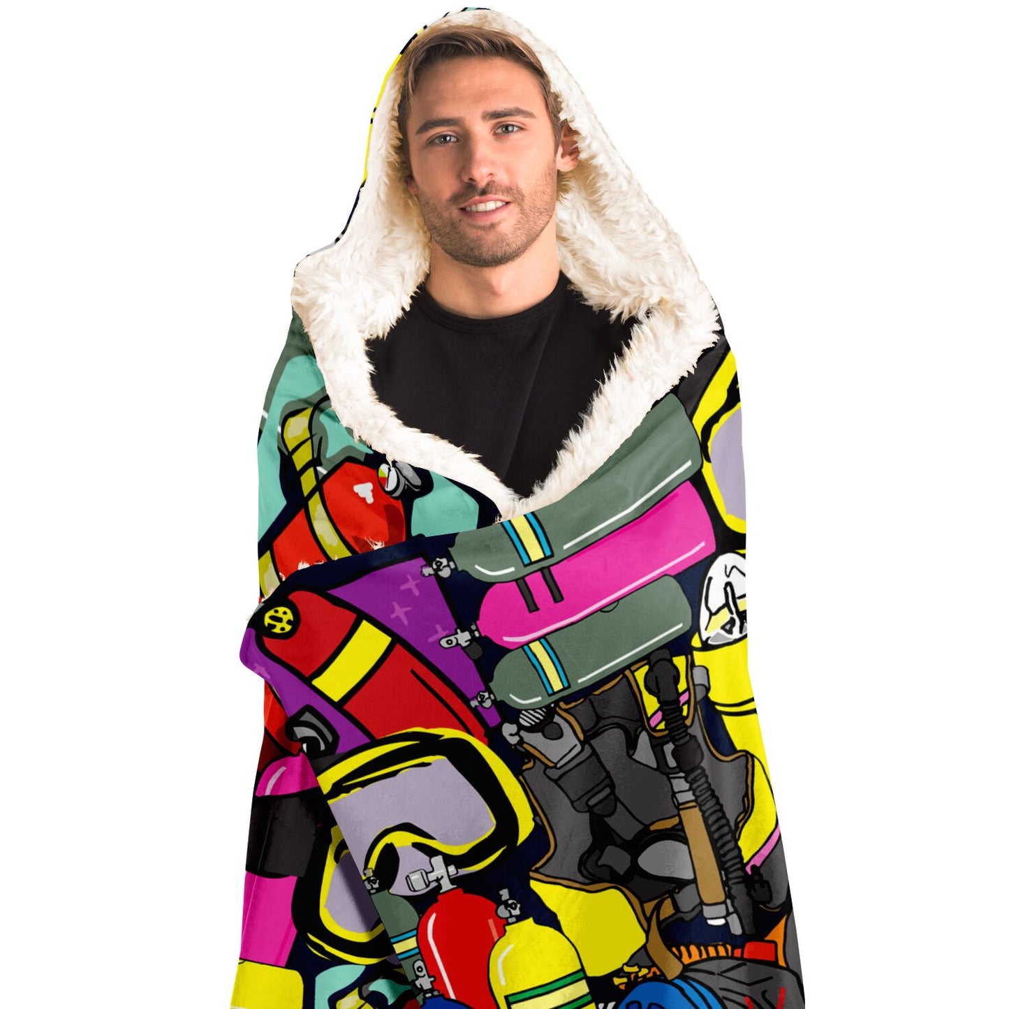 Scuba Pop Art Hooded Blanket