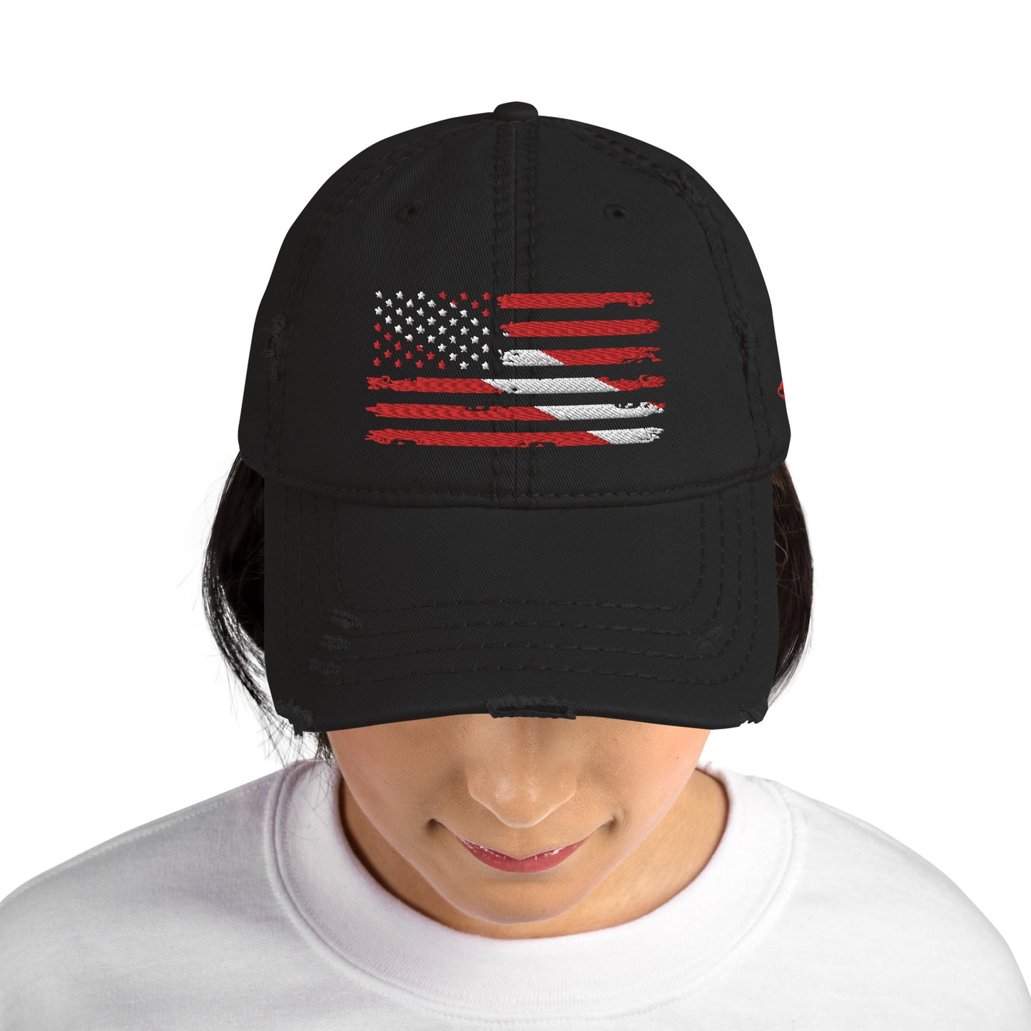 Distressed US-Diver Flag Hat