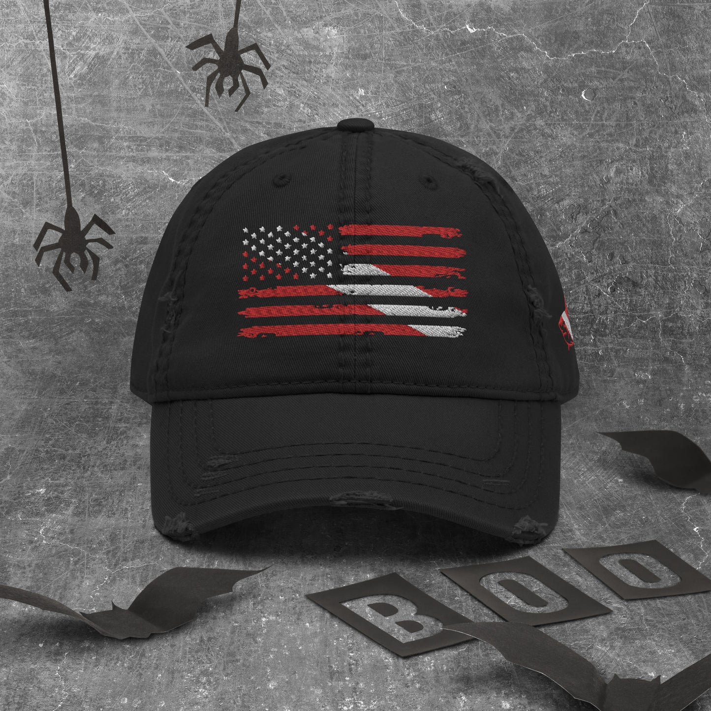 Distressed US-Diver Flag Hat