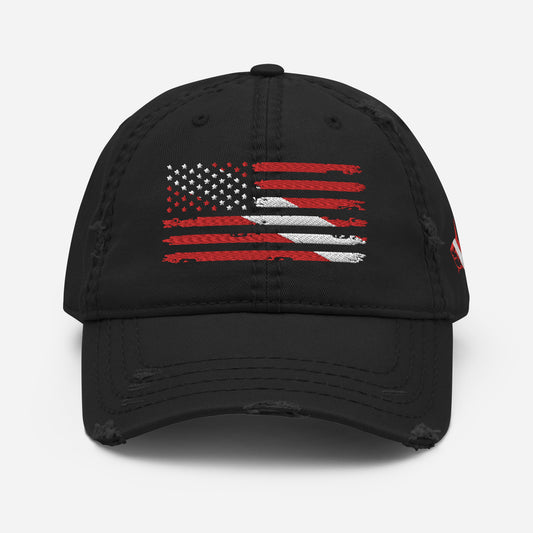 Distressed US-Diver Flag Hat