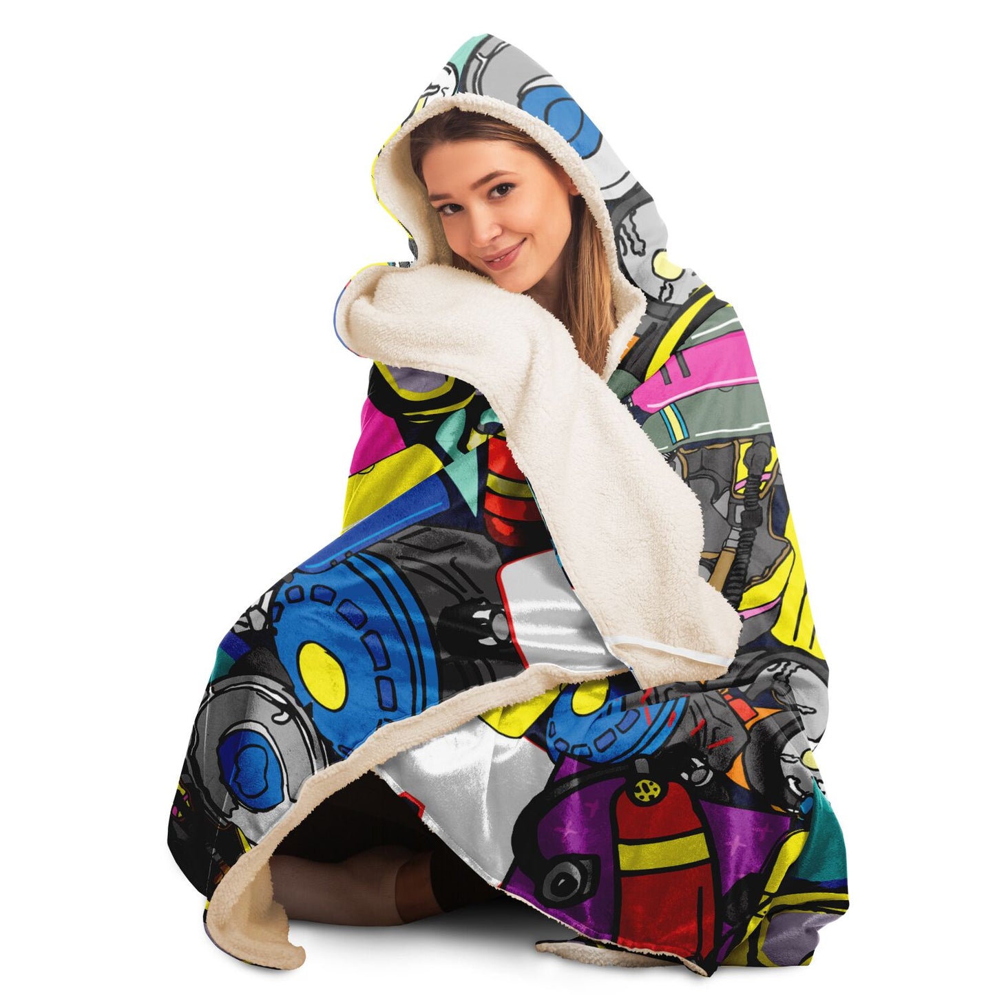 Scuba Pop Art Hooded Blanket