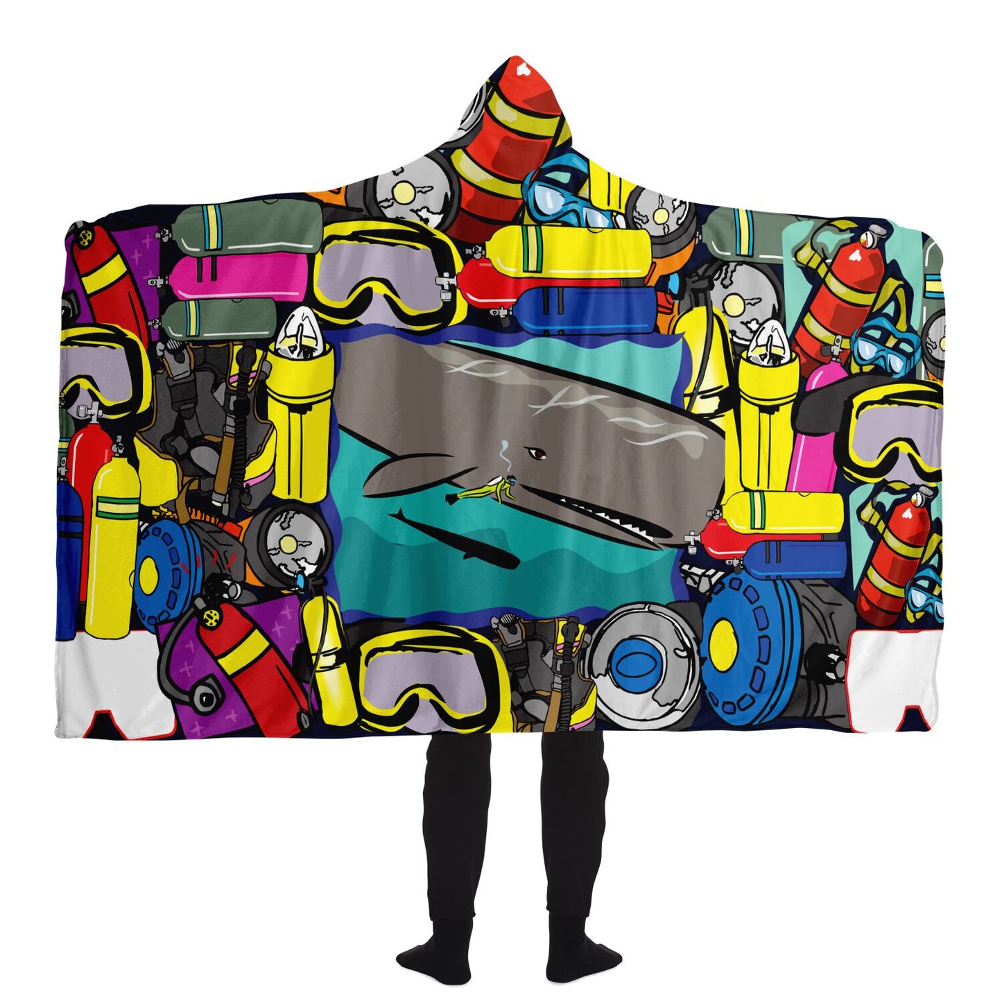 Scuba Pop Art Hooded Blanket